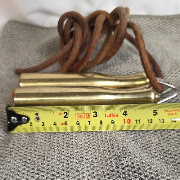 Vintage Brass Handle With Leather Rope - Picture 2 of 2